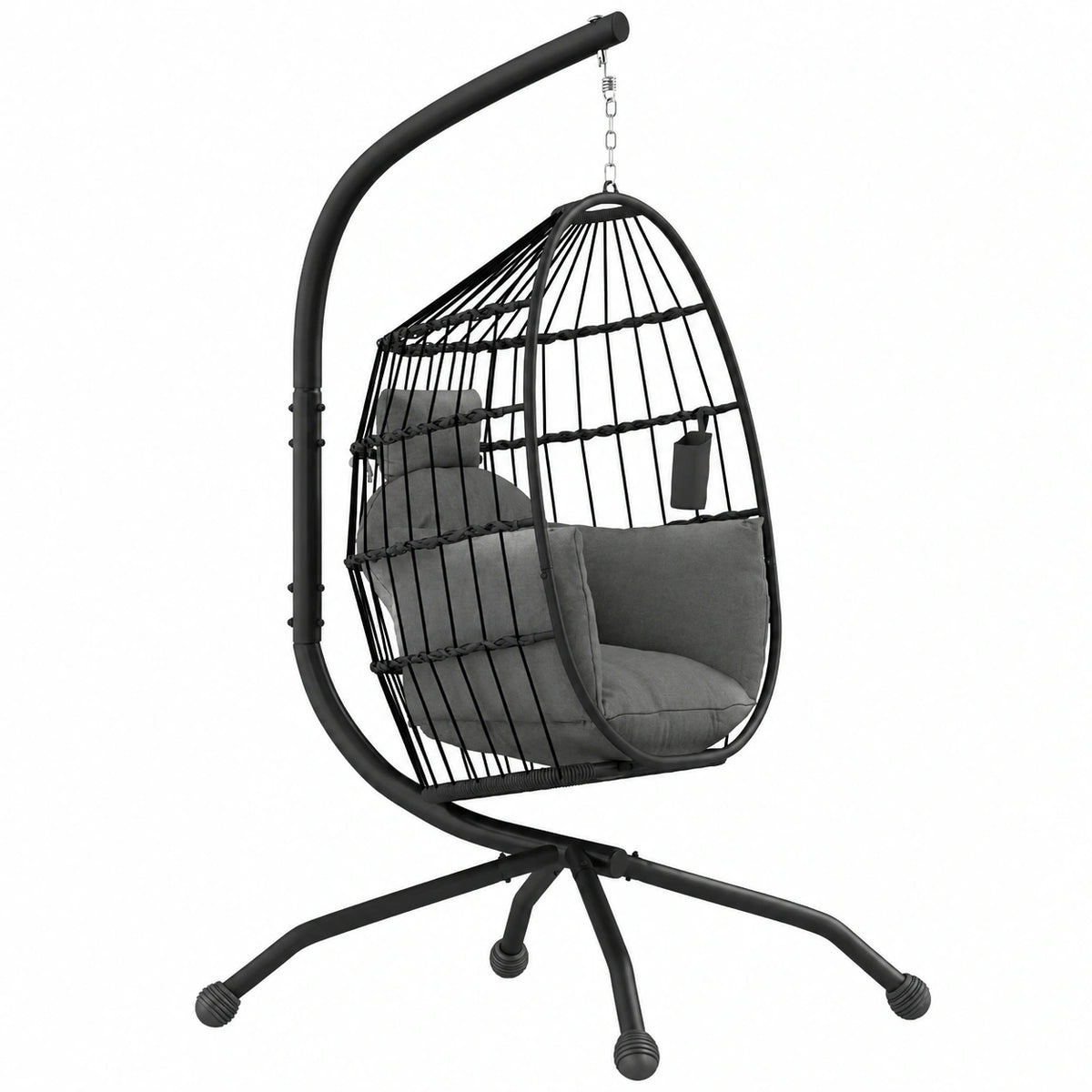 Sedia a Dondolo da Giardino con Supporto in Acciaio, 120x88x192 cm, Colore Antracite