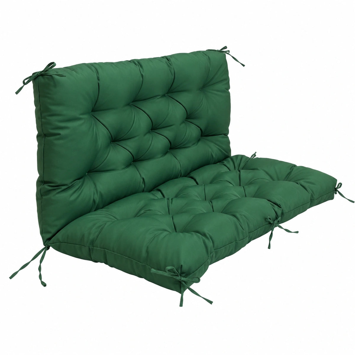 Cuscino da giardino imbottito per panca a 2 o 3 posti, verde, 120x102 cm