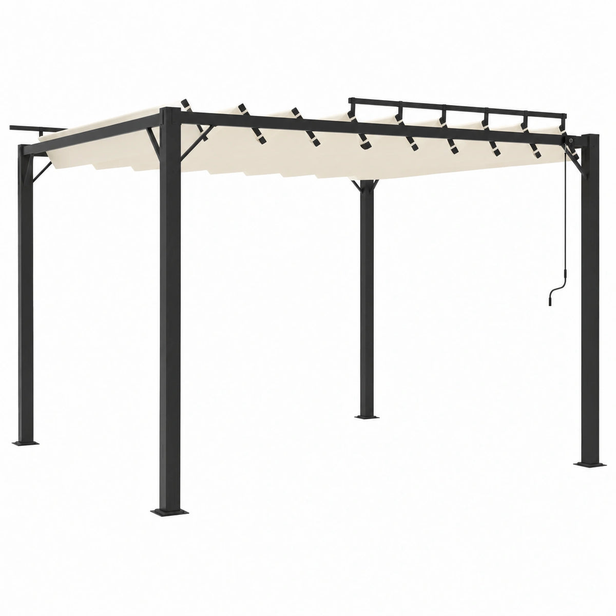 Gazebo in alluminio con tetto regolabile, 3x3 m, ideale per giardino e piscina