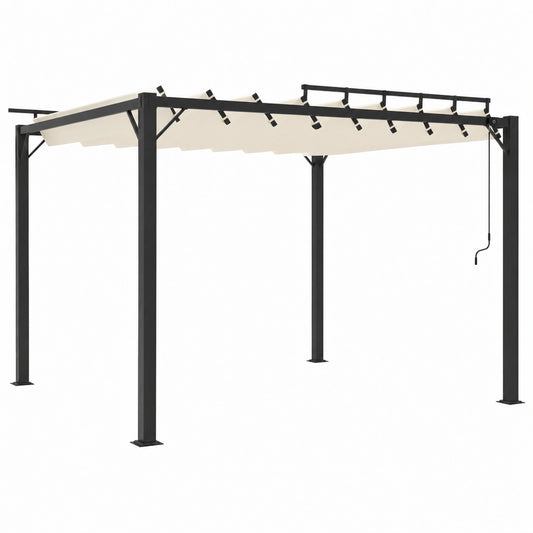 Gazebo in alluminio con tetto regolabile, 3x3 m, ideale per giardino e piscina