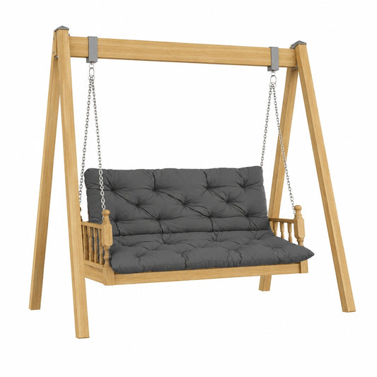 Cuscini Grigio Scuro per Dondolo da Giardino, 100x100x8 cm, Interni ed Esterni, 2 o 3 Posti