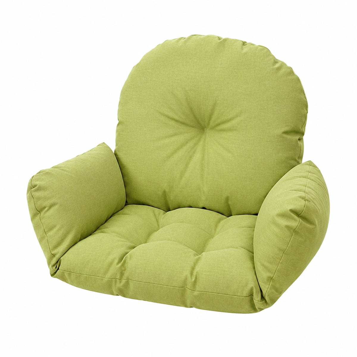 Cuscino ergonomico verde per sedia sospesa, imbottitura in cotone e lino per interni ed esterni